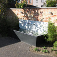 Aluminium Muur geplaatst op vijver 3000x250x600 (VM1.1.3 (incl. waterval en pomp)