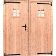 Douglas dubbele 1-ruits deur inclusief kozijn 168x201cm onbehandeld