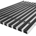 Mat aluminium met cassetteborstel L=600mm B=400mm H=20mm