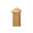 Paalornament piramide 7x7cm hout