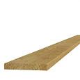 Grenen Plank 1 zijde glad, 1 zijde fijnbezaagd, 2,8x19,5x400cm, groen geïmpregneerd