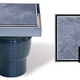 ACO Vloerput Stone RVS 200x200 incl stankslot, onderuitlaat 110mm