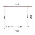Aanbouwveranda Ancona 4150x3900x2600mm (bxdxh) links