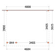 Aanbouwveranda Ancona 4800x3900x2600mm (bxdxh) links