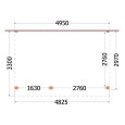 Aanbouwveranda Ancona 4950x3300x2600mm (bxdxh) links