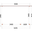 Aanbouwveranda Ancona 5550x3900x2600mm (bxdxh) rechts