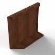 Plantenbak Module+ Uitwendig hoekpaneel (B) 60x56cm Rechts Corten