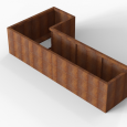 Plantenbak Module+ Corten 240x120x56cm (60cm diep)