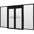 Steel Look raam 3405x2200mm zwart module E-01 met dubbele openslaande deuren
