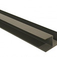 Stalen hoekprofiel met structuur poedercoating t.b.v. H-gleufpaal, 4 x 8 x 220 cm, kwartsgrijs RAL70