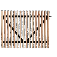 Douglas lattenpoort met zwart gespoten liggers, 100 x 60 cm, onbehandeld.