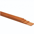 Hardhouten geschaafde plank, met V-groeven, 1,5 x 14,5 x 395 cm.