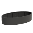 ELLIPSE met bodem 2000x1200x600mm Aluminium (AEL3)