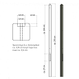 Lichtgewicht betonpaal met diamantkop ongecoat 8,5x8,5x275 cm, eindpaal, antraciet.