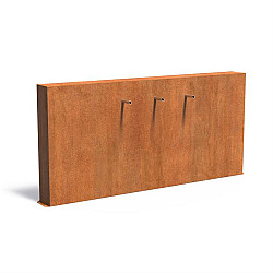 Corten Muur vrijstaand 2500x250x1200 (VCM2.2.3 (incl waterval + pomp))