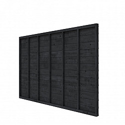 Vuren wandpakket t.b.v. enkelzijdige wand DHZ 328,5x224 cm, zwart geïmpregneerd.