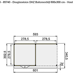 Douglasvision DHZ Buitenverblijf 600x300cm onbehandeld