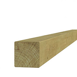 Midden-Europees vuren geschaafde paal 12 x 12 x 400 cm, groen geïmpregneerd.