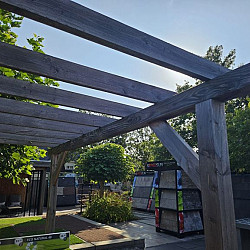 *SHOWMODEL Pergola Douglas 400x310cm muuraanbouw | OP=OP