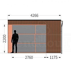 Buitenverblijf Capri 6100x4250x2550mm (bxdxh) model links alleen constructie