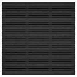Lattenscherm Grenen geschaafd recht horizontaal/verticaal, 180x180x5cm zwart gespoten