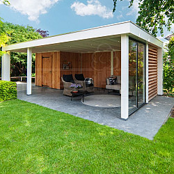 Buitenverblijf Verona model links 5100x4000x2500mm (bxdxh)