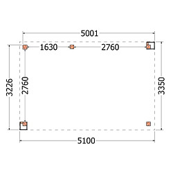 Buitenverblijf Verona model links 5100x3350x2500mm (bxdxh)