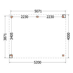 Buitenverblijf Verona model links 5200x4000x2500mm (bxdxh)