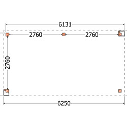 Buitenverblijf Verona model links 6250x3350x2500mm (bxdxh)