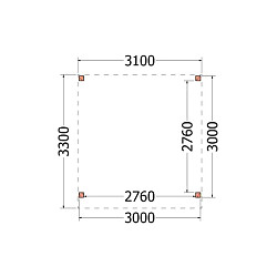 Buitenverblijf Casa 3100x3300x2600mm (bxdxh)