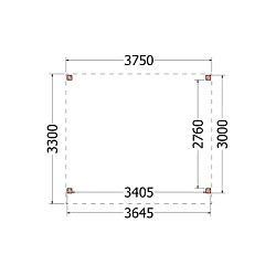 Buitenverblijf Casa 3750x3300x2600mm (bxdxh)