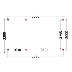 Buitenverblijf Casa 5500x3300x2600mm (bxdxh)