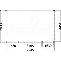 Aanbouwveranda Modena 7200x4850x2700mm (bxdxh)
