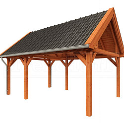 Buitenverblijf Zadeldak XL 5900x4400x4250mm (bxdxh)