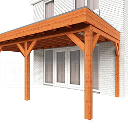 Aanbouwveranda Ancona 5950x3300x2600mm (bxdxh) links