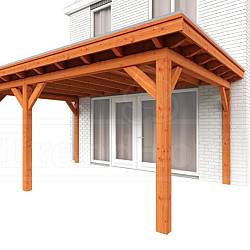 Aanbouwveranda Lucca 5400x3900x2600mm (bxdxh) links