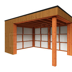 Buitenverblijf Capri 4250x3750x2550mm (bxdxh) model links alleen constructie