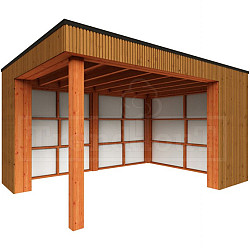 Buitenverblijf Capri 4250x3750x2550mm (bxdxh) model rechts alleen constructie