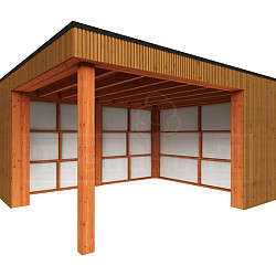 Buitenverblijf Capri 4250x4250x2550mm (bxdxh) model rechts alleen constructie