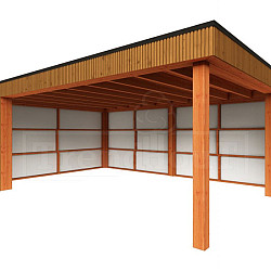 Buitenverblijf Capri 6100x4900x2550mm (bxdxh) model links alleen constructie