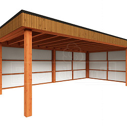 Buitenverblijf Capri 7200x4250x2550mm (bxdxh) model rechts alleen constructie