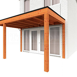 Aanbouwveranda Modena 4050x3000x2700mm (bxdxh) links