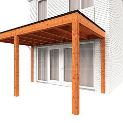 Aanbouwveranda Modena 4300x3000x2700mm (bxdxh) links