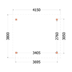 Kapschuur de Hoeve XL 4150x3800x3450mm (bxdxh)