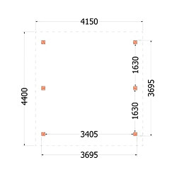 Kapschuur de Hoeve XL 4150x4400x3750mm (bxdxh)