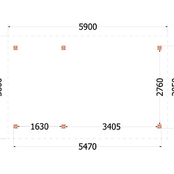 Kapschuur de Hoeve XL 5900x3800x3450mm (bxdxh) links