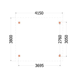 Buitenverblijf Zadeldak XL 4150x3800x3950mm (bxdxh)
