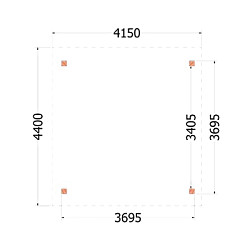Buitenverblijf Zadeldak XL 4150x4400x4250mm (bxdxh)