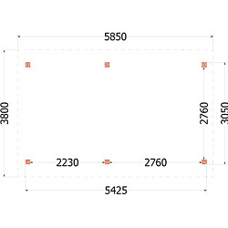 Buitenverblijf Zadeldak XL 5850x3800x3950mm (bxdxh)