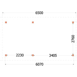 Buitenverblijf Zadeldak XL 6500x3800x3950mm (bxdxh)
